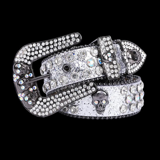 Crystal Skull Studded Belt