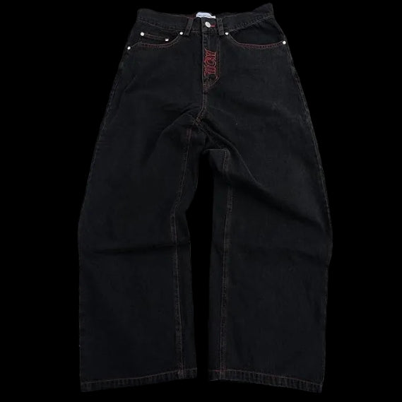 Embroidered Graphic Denim Jeans
