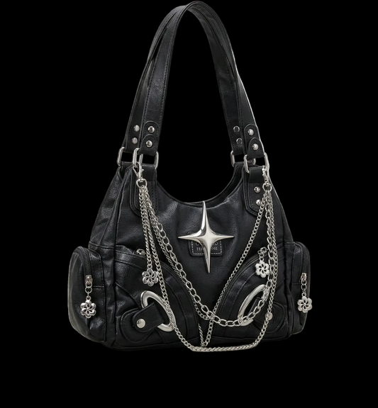 Cyber-Star Grunge Hobo Bag