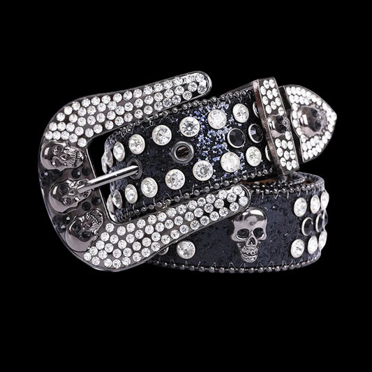 Crystal Skull Studded Belt