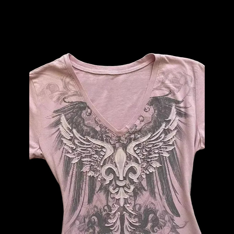 Pink V-Neck T-Shirt