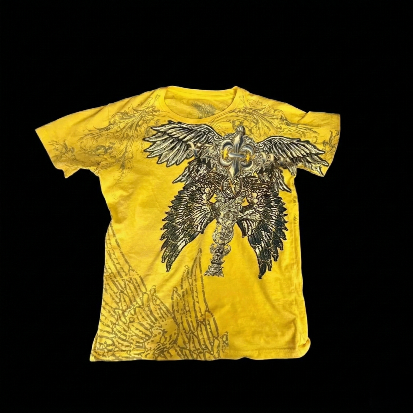 Yellow Winged Cross Graphic Tee